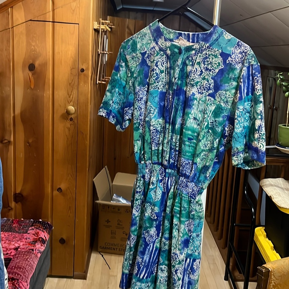 Blue Button Up Romper